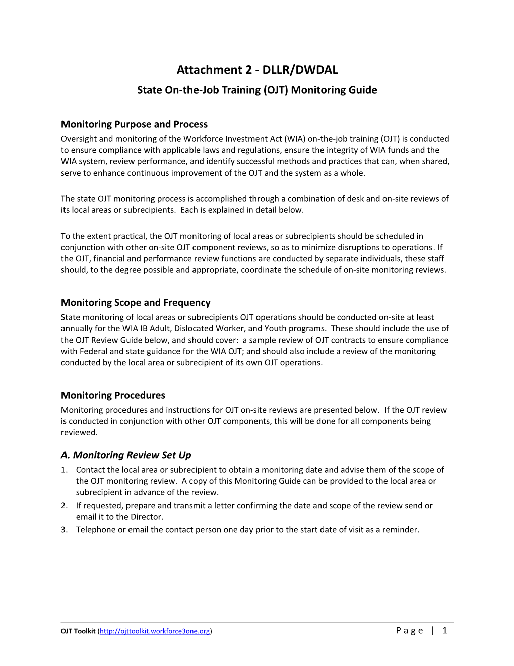 State OJT Monitoring Guide