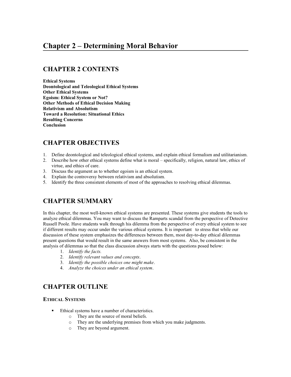 Chapter 2 Determining Moral Behavior