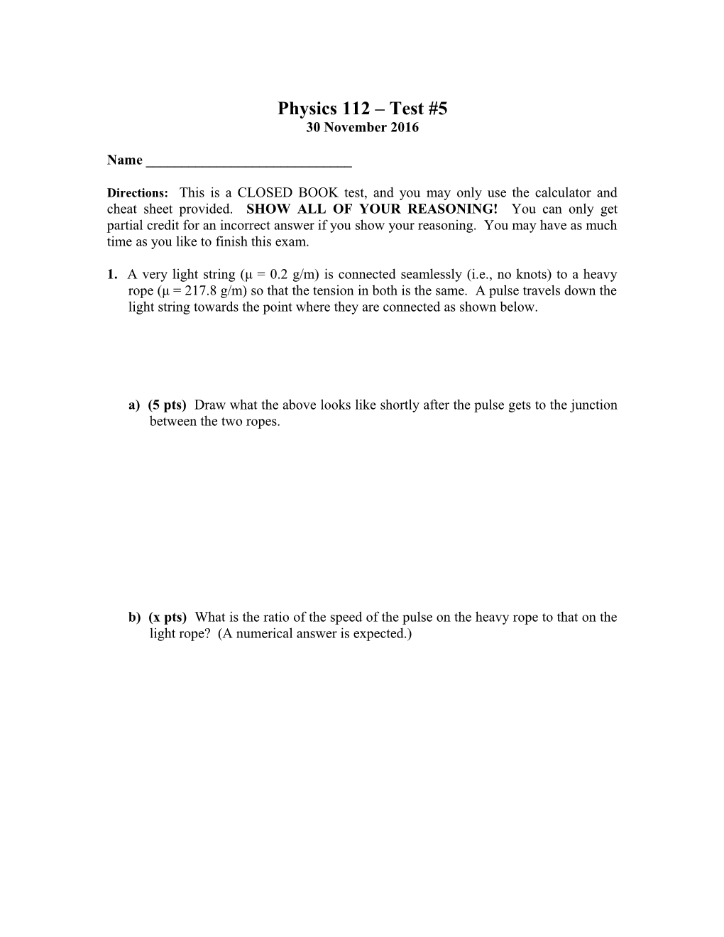 A) (10 Pts) Determine the Phase Constant of the Wave