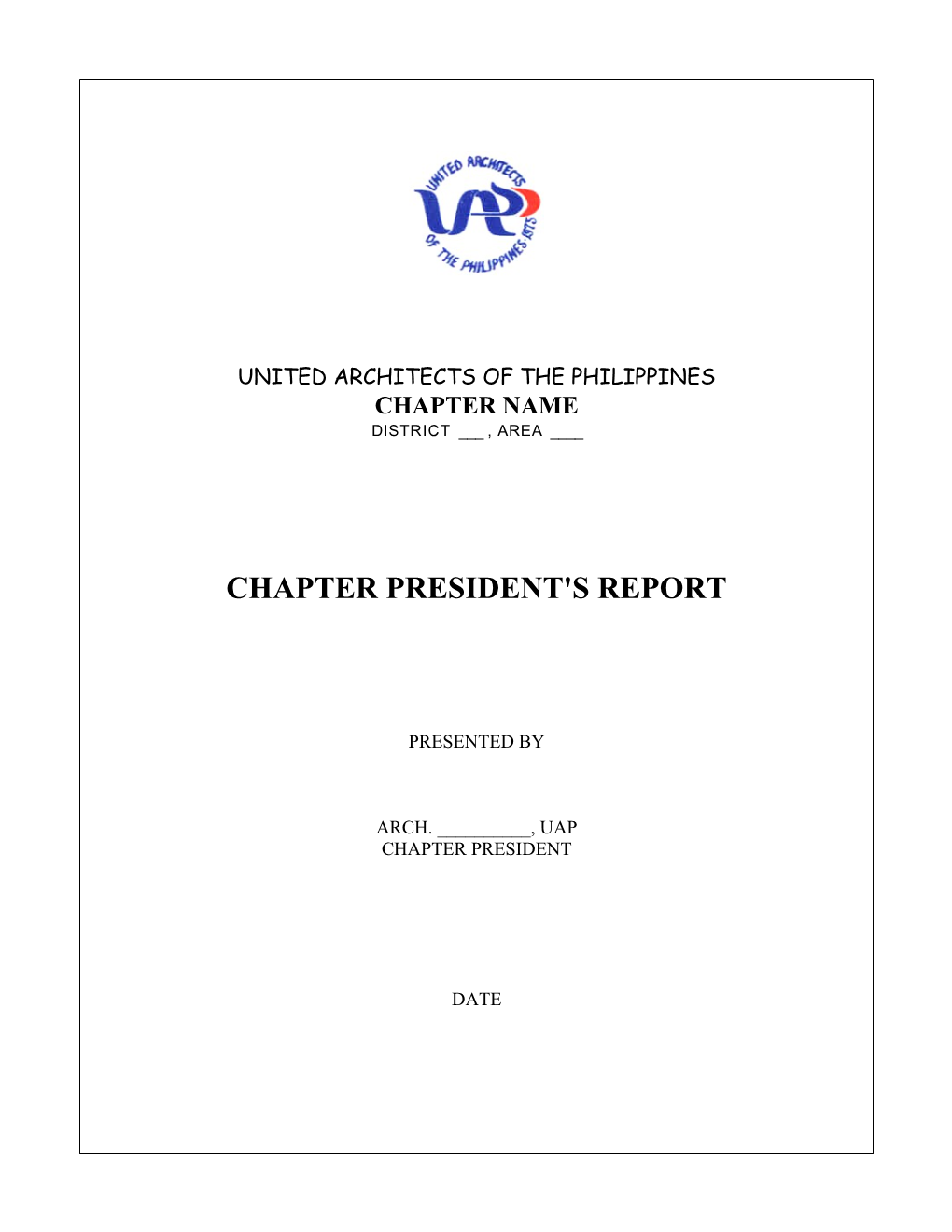UAP Chapter President's Report Template