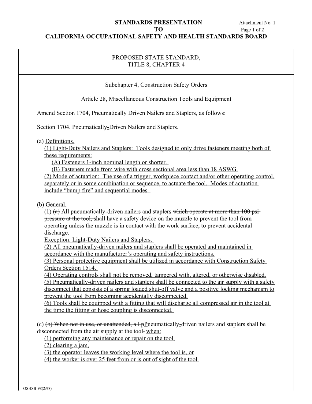 Subchapter 4, Construction Safety Orders