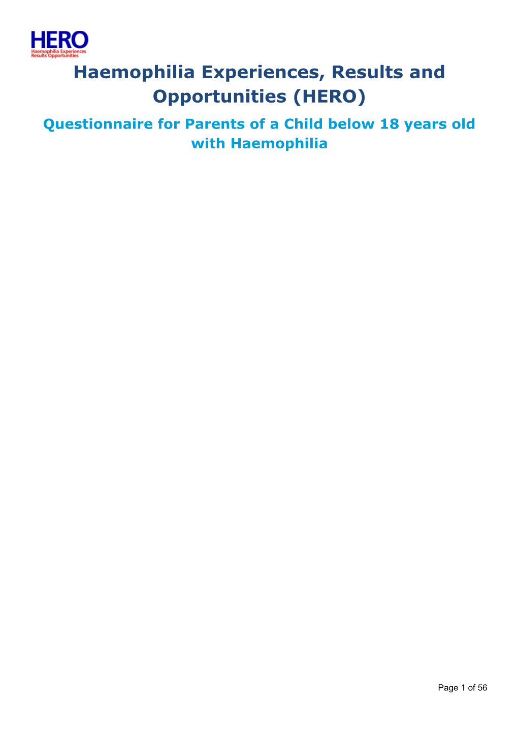 HERO Parent Questionnaire