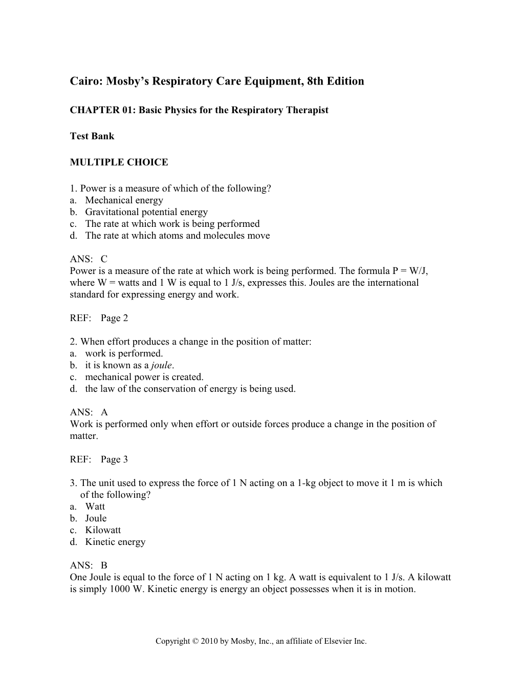 Cairo: Mosby S Respiratory Care Equipment, 8Th Edition