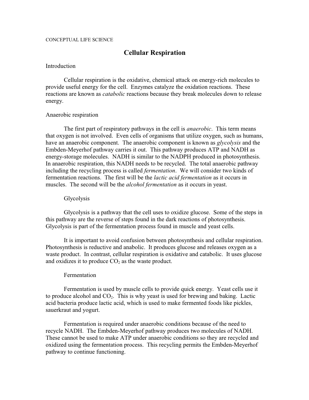 Conceptual Life Science