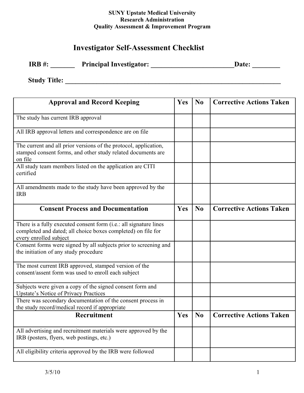 Approval and Record Keeping