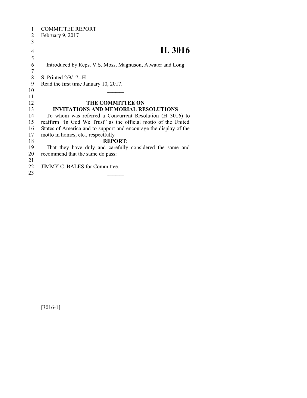 2017-2018 Bill 3016 Text of Previous Version (Feb. 9, 2017) - South Carolina Legislature Online
