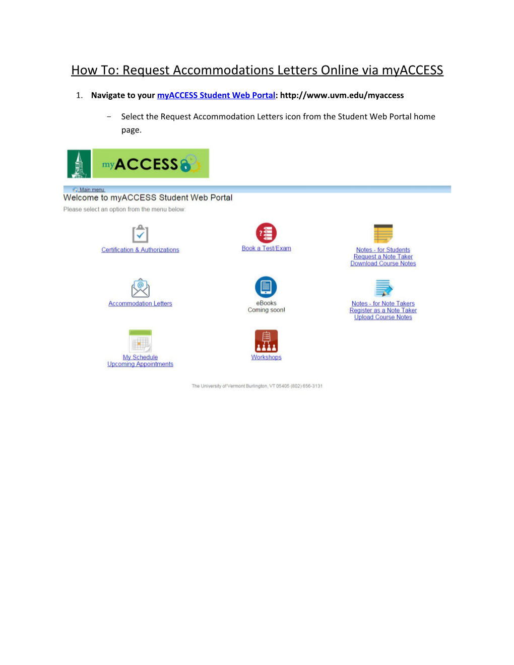 How To: Request Accommodations Letters Online Via Myaccess