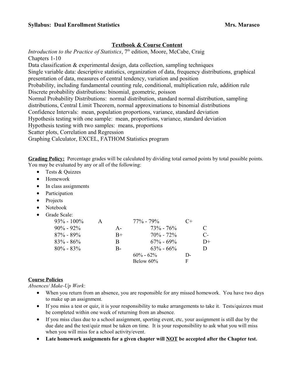 Syllabus Analytic Geometry