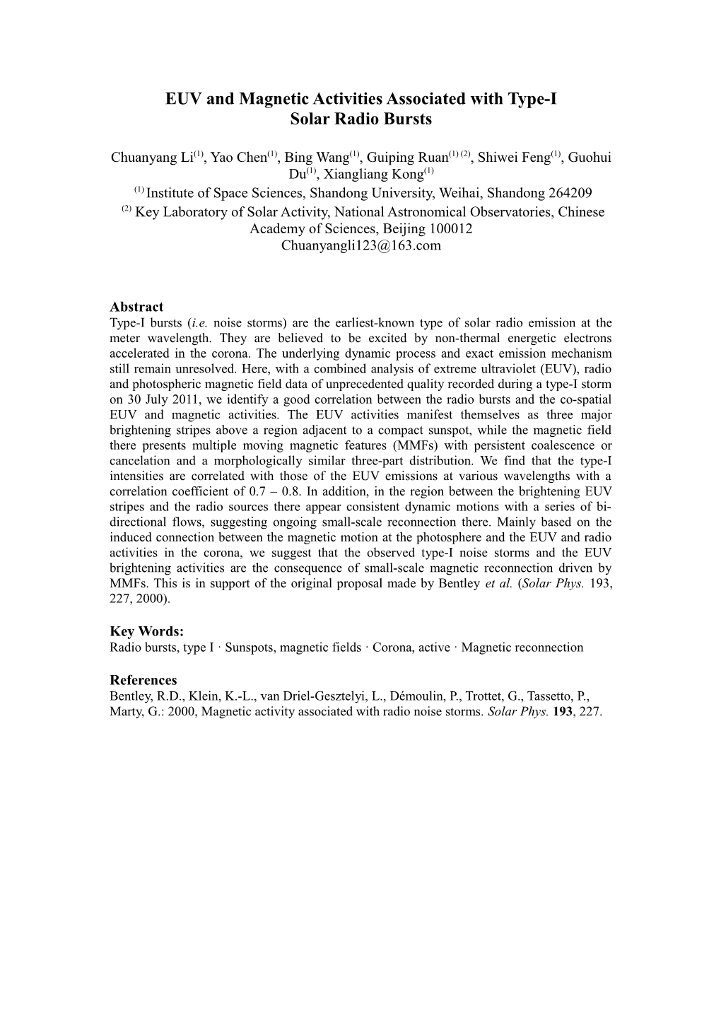 EUV and Magnetic Activities Associated with Type-I