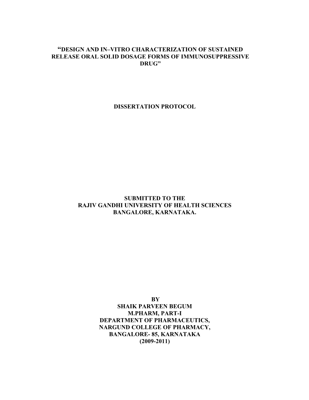 Formulation and Evaluation of Sustained Release Tablets of Glucosamine Sulphate s1