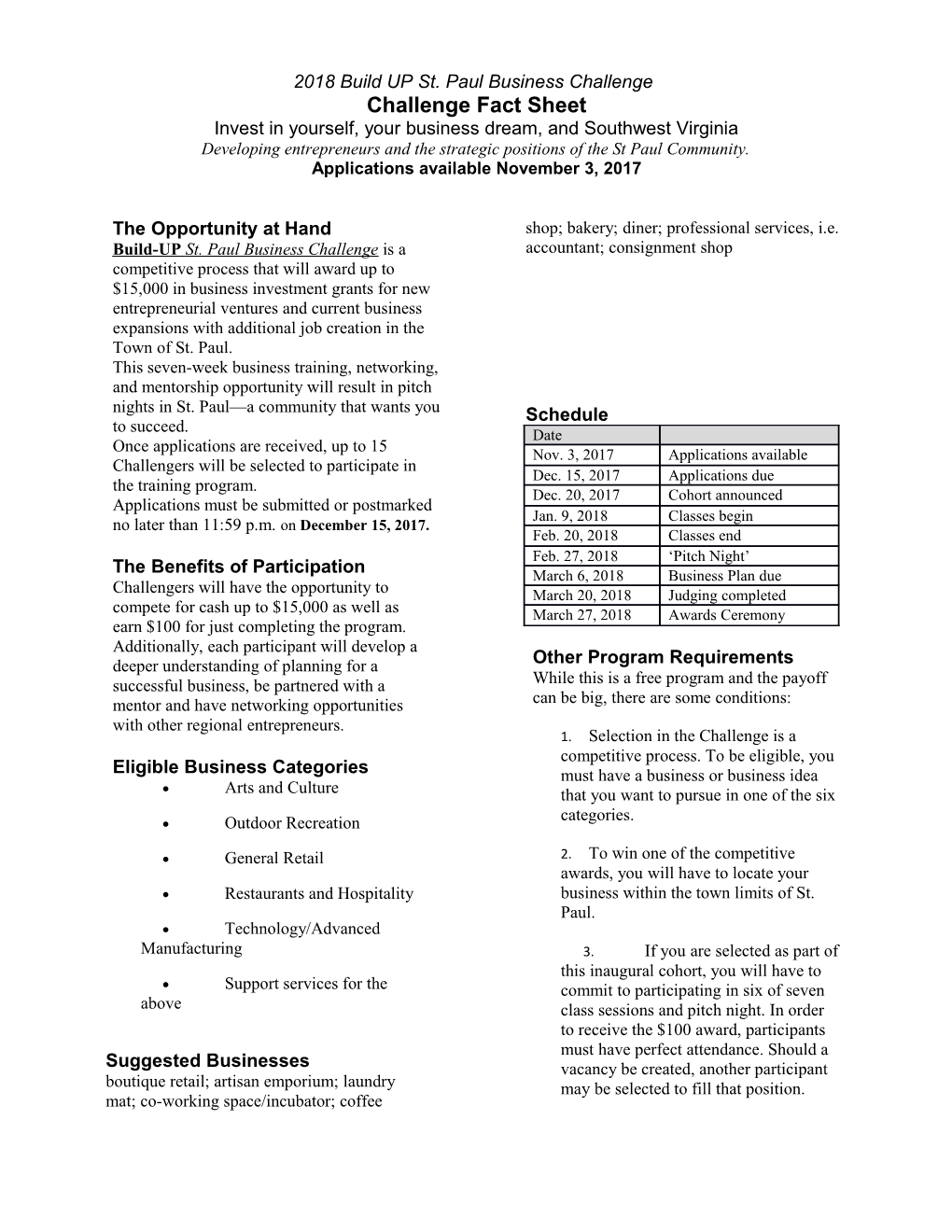 2018Build up St. Paul Business Challenge