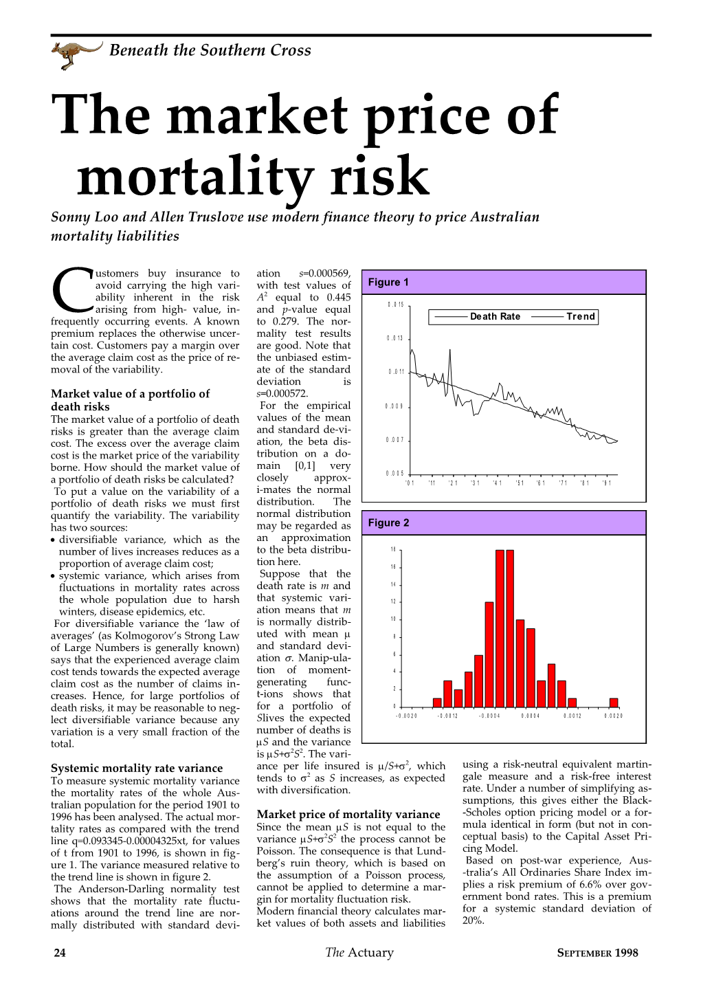 The Market Price of Mortality Risk