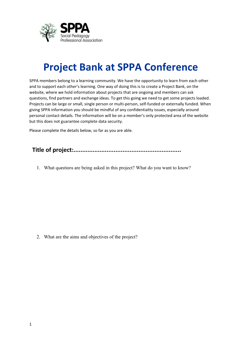 Project Bank at SPPA Conference