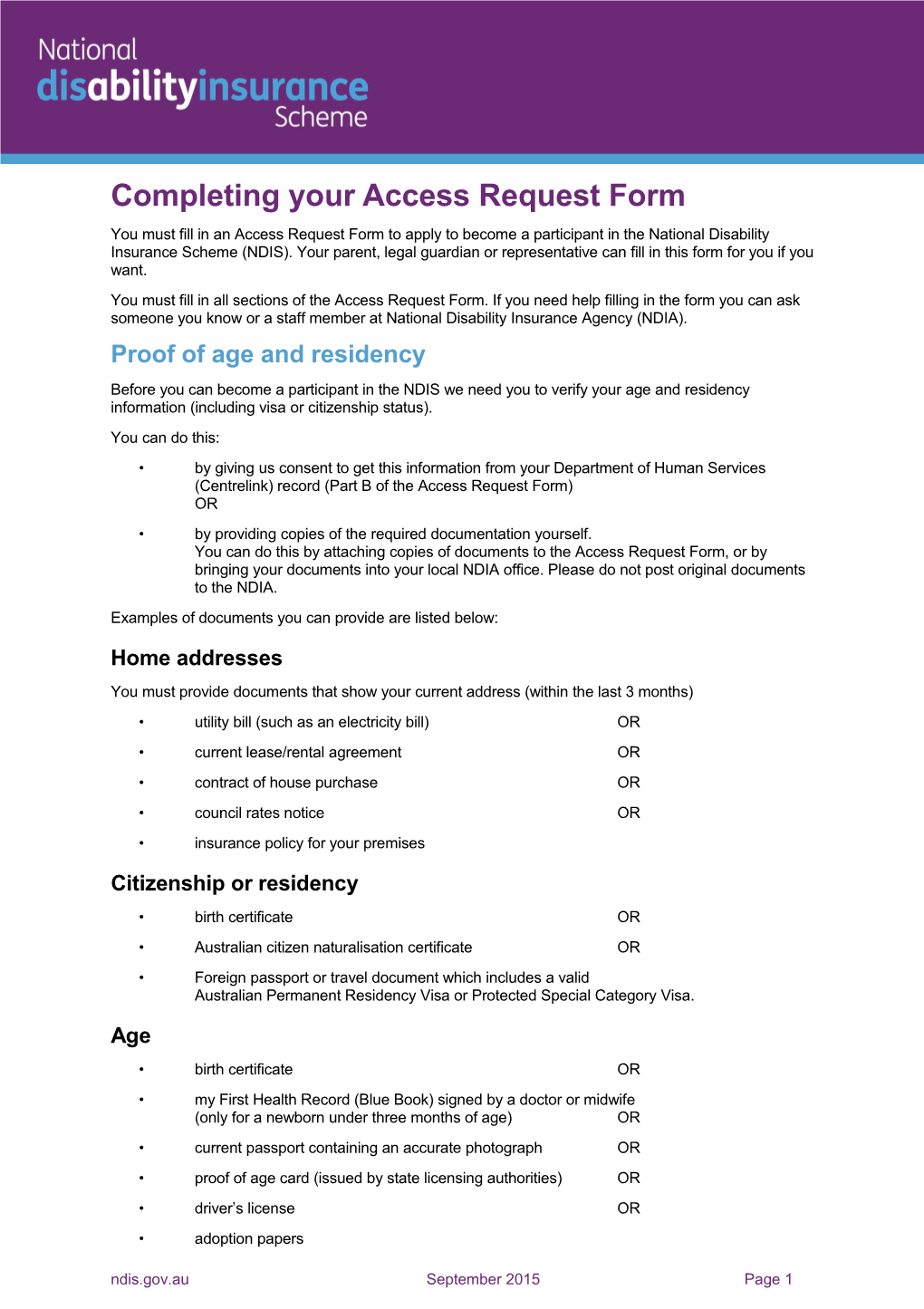 Completing Your Access Request Form