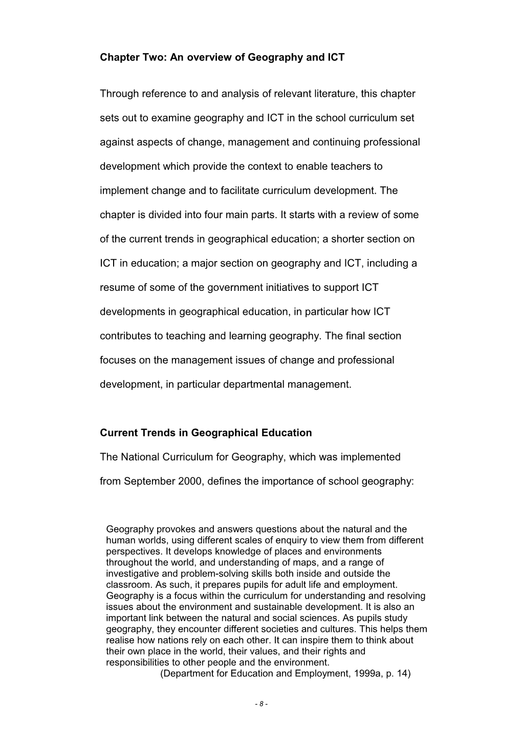 Chapter Two: Literature Review