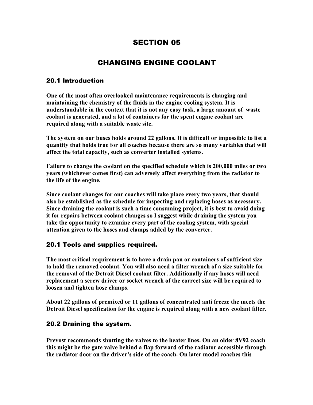 Changing Engine Coolant