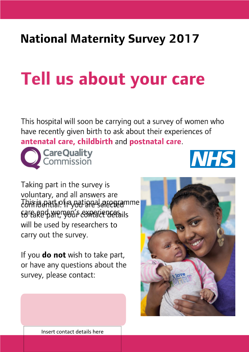 Women S Experience of Maternity Care: 2017 Survey