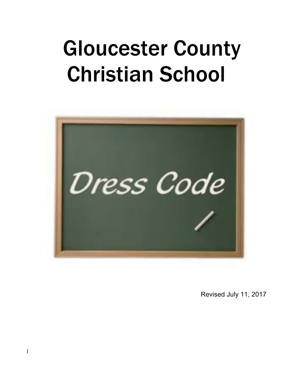 Dress Code for Gloucester County Christian School