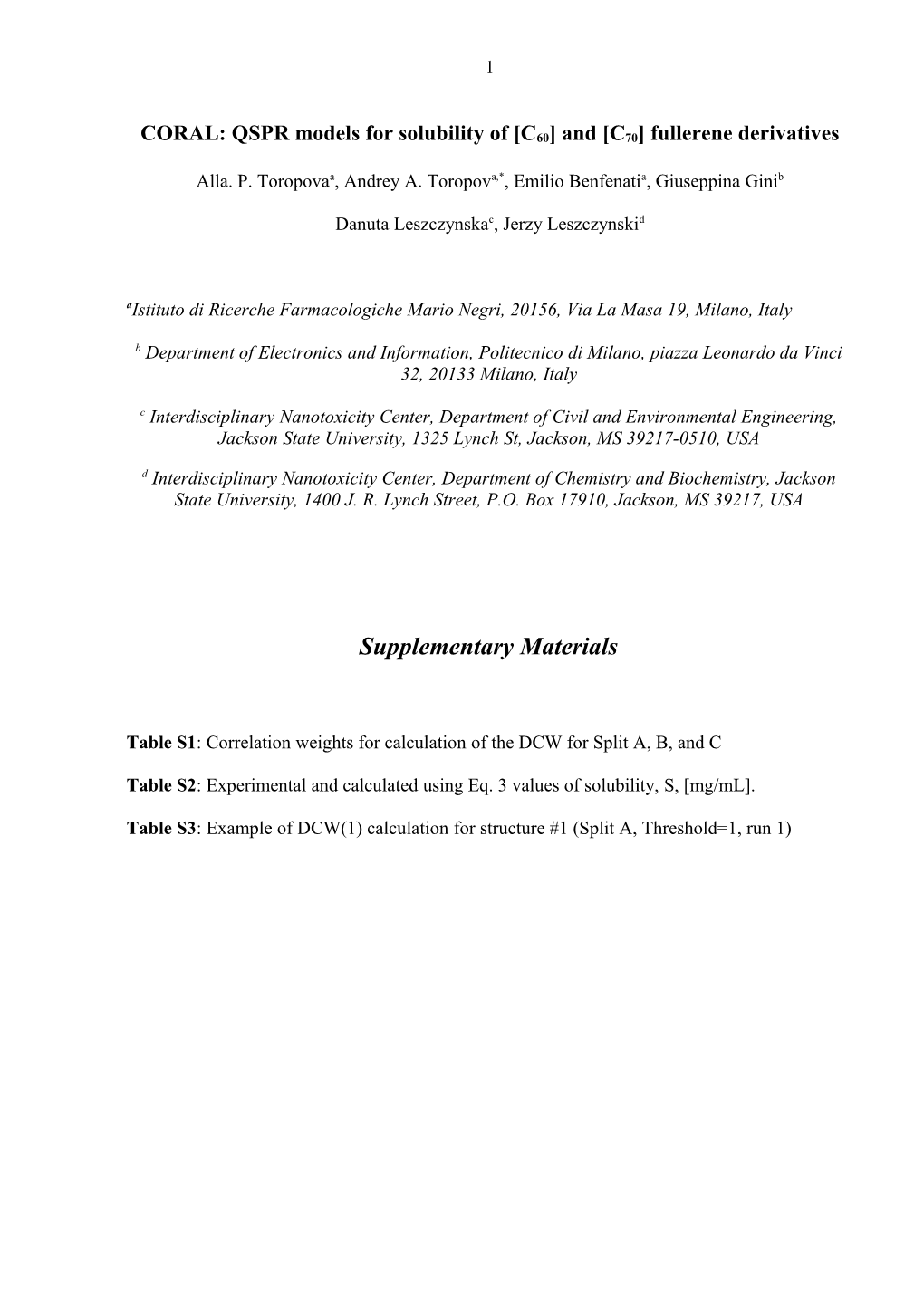 CORAL: QSPR Models for Solubility of C60 and C70 Fullerene Derivatives