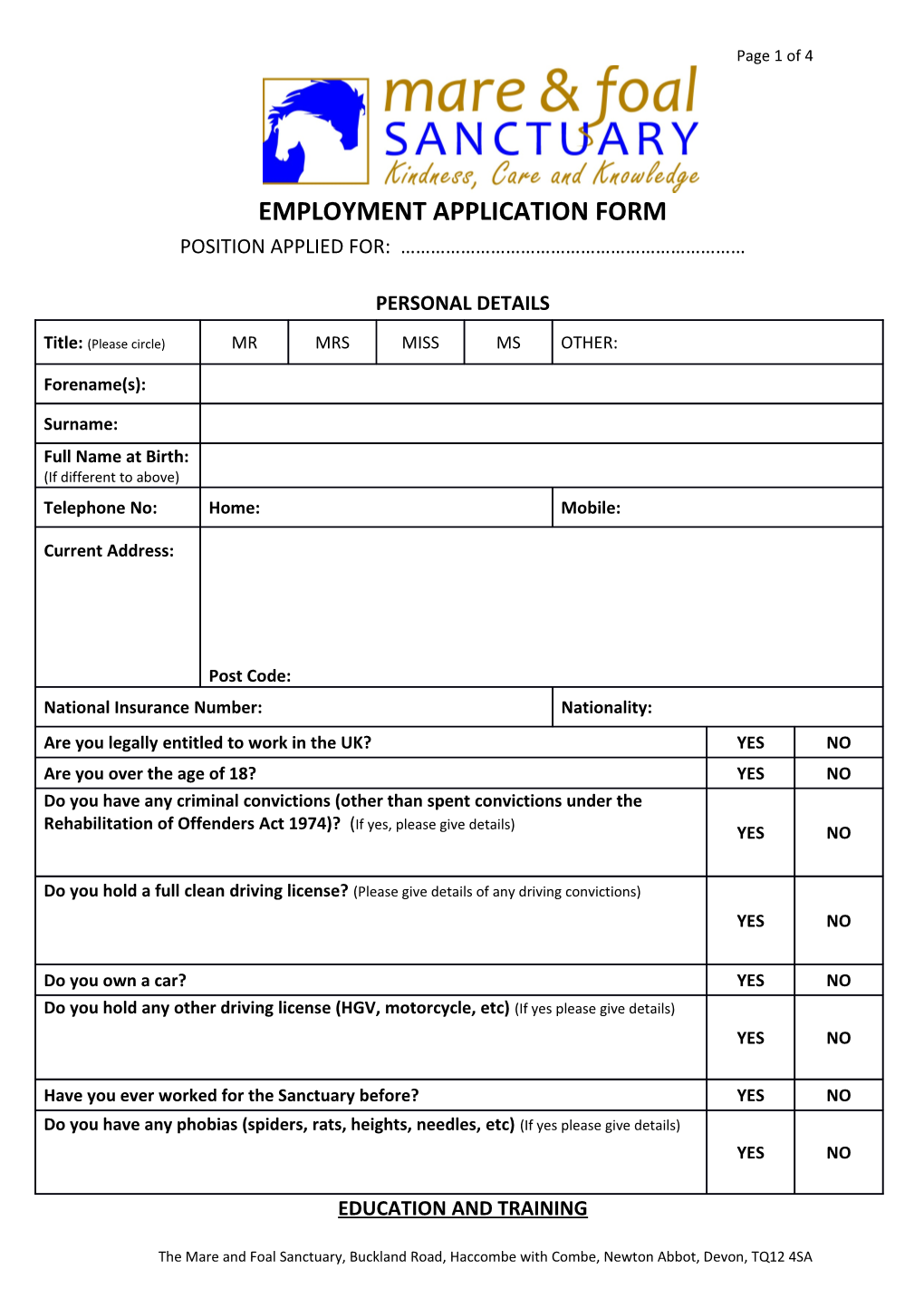 Employment Application Form s9