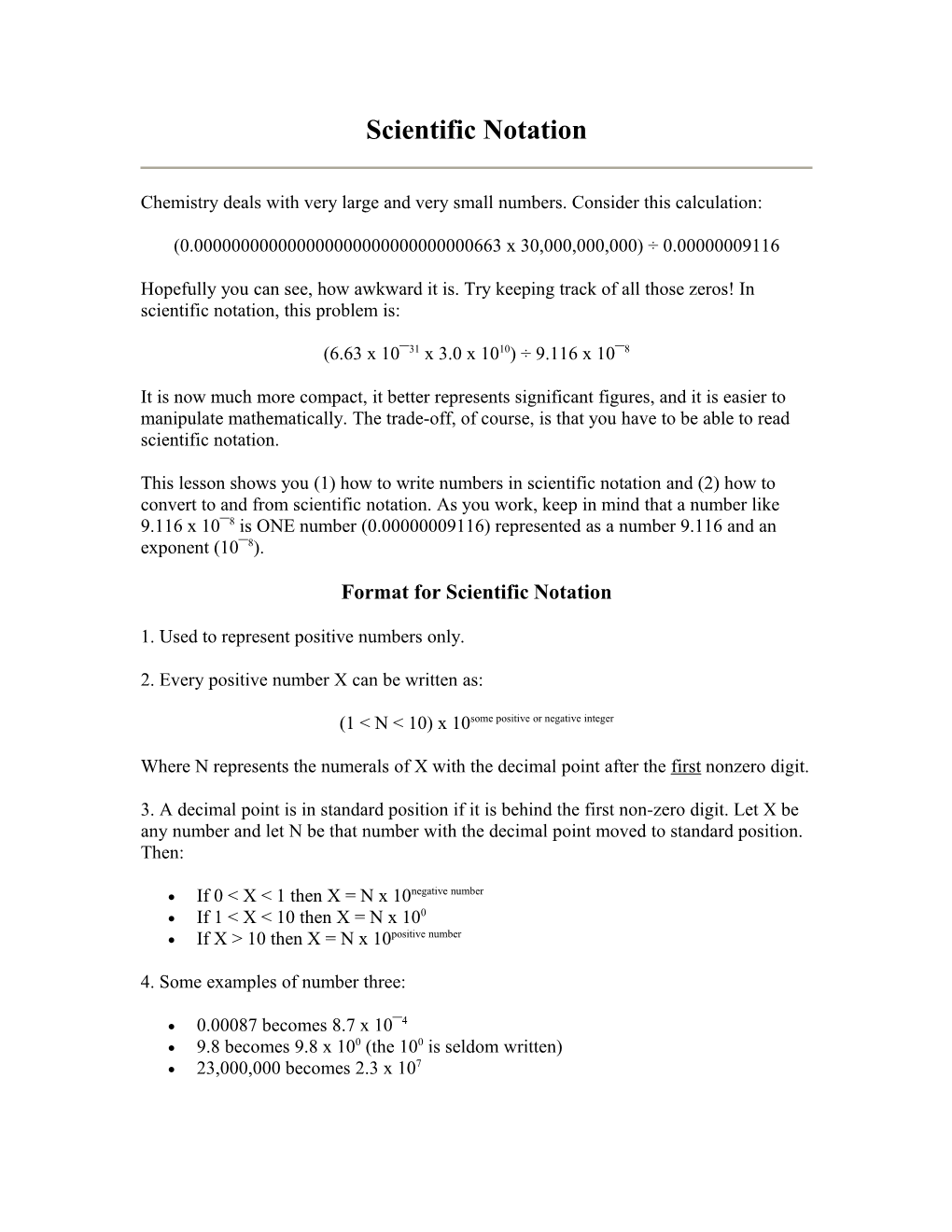 Scientific Notation