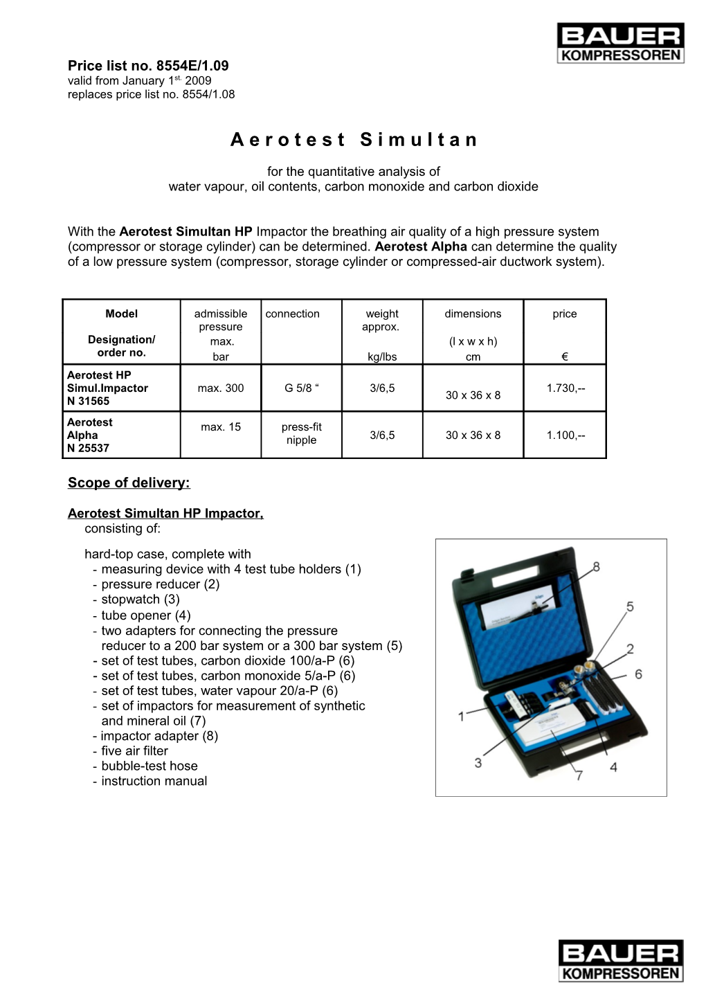 Preisliste Zum AIRLAB IV Deutsch