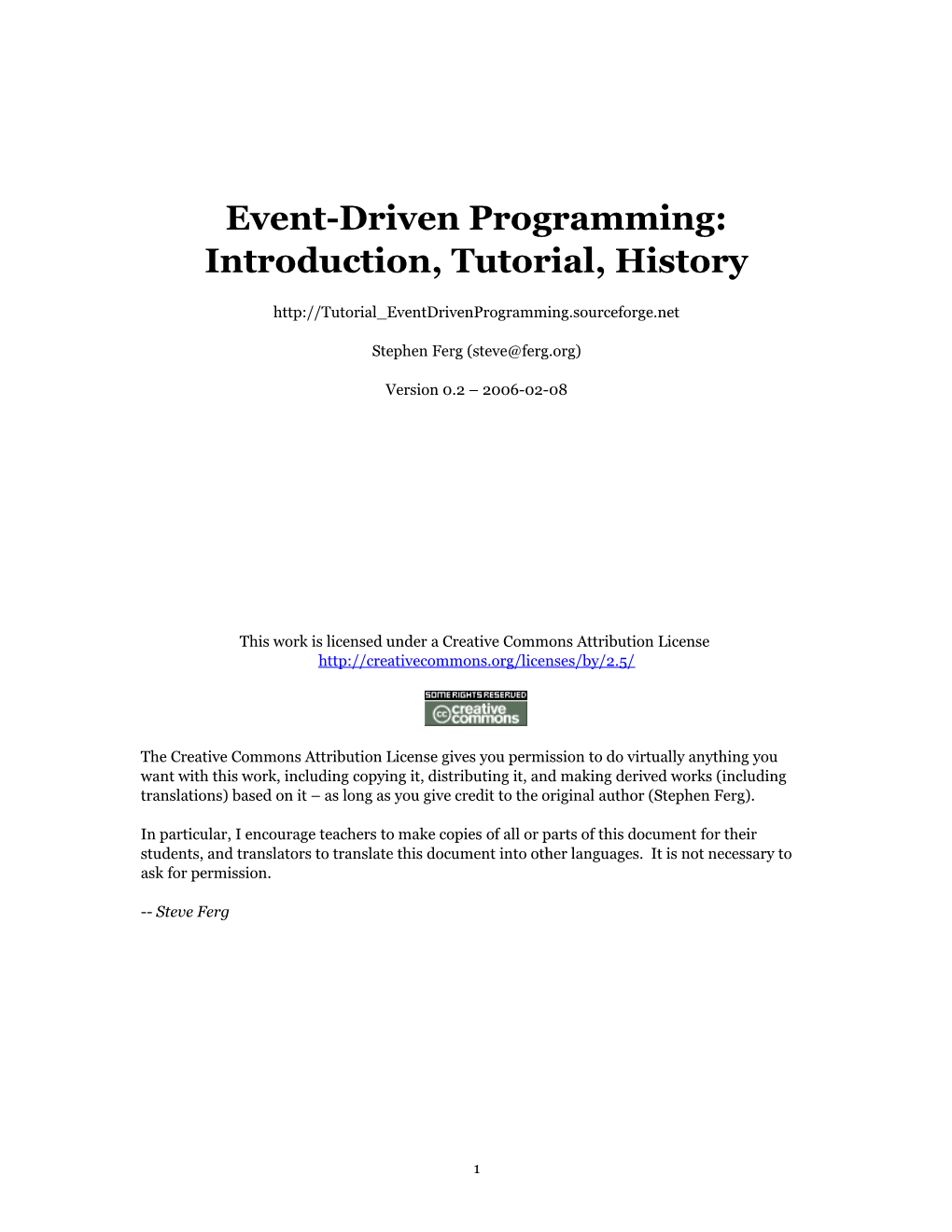 Event-Driven Programming: a Tutorial