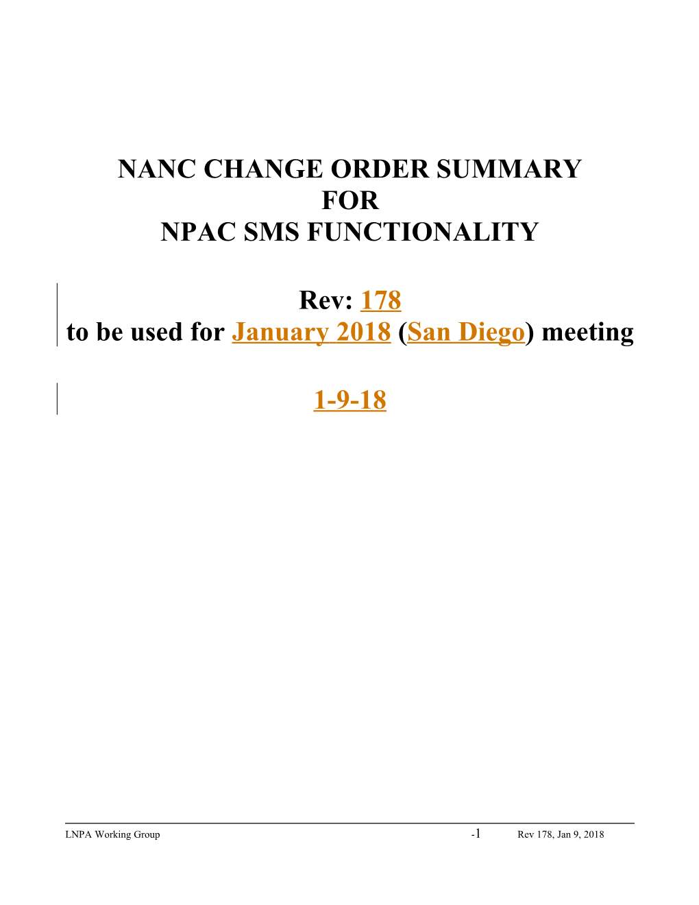 Nanc Change Order Summary