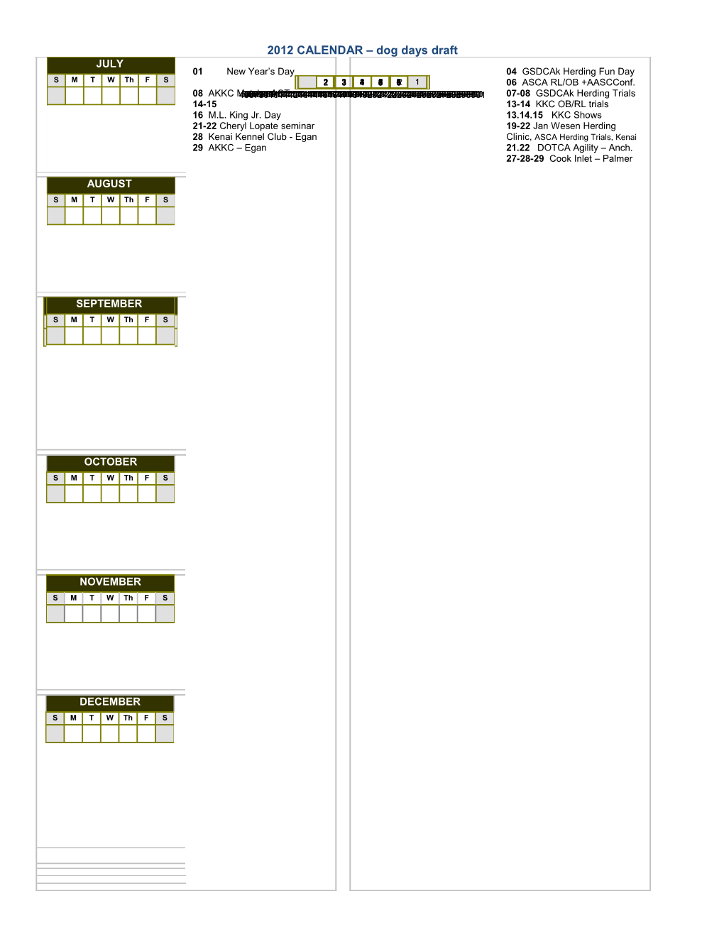 2012 CALENDAR Dog Days Draft