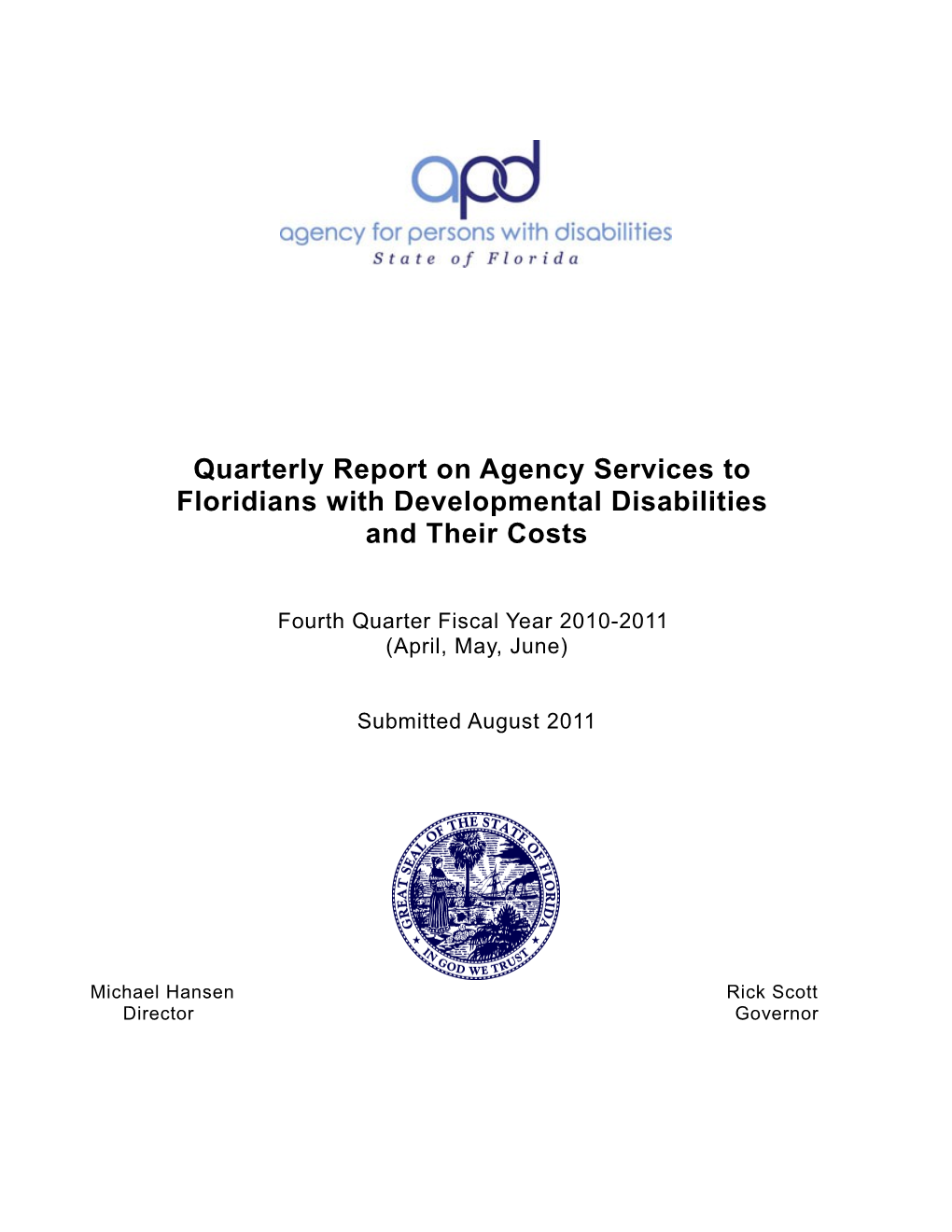 Quarterly Report on Agency Services To s1