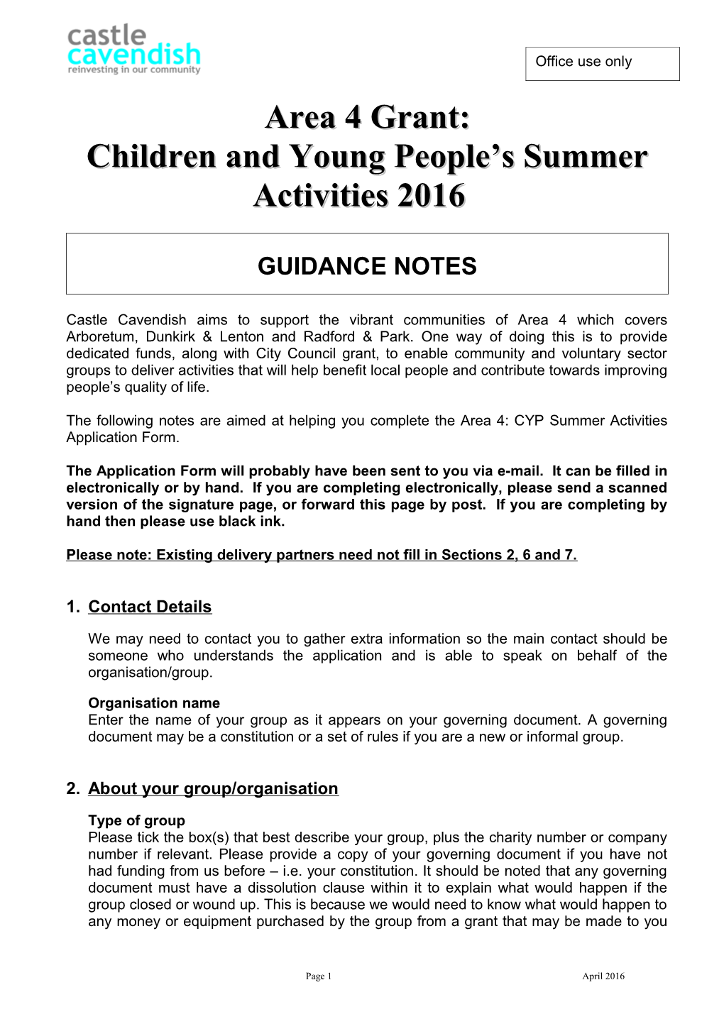 Children and Young People S Summer Activities 2016