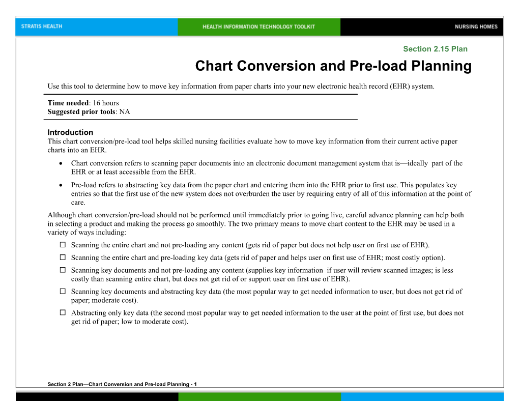 2 Chart Conversion and Pre-Load Planning