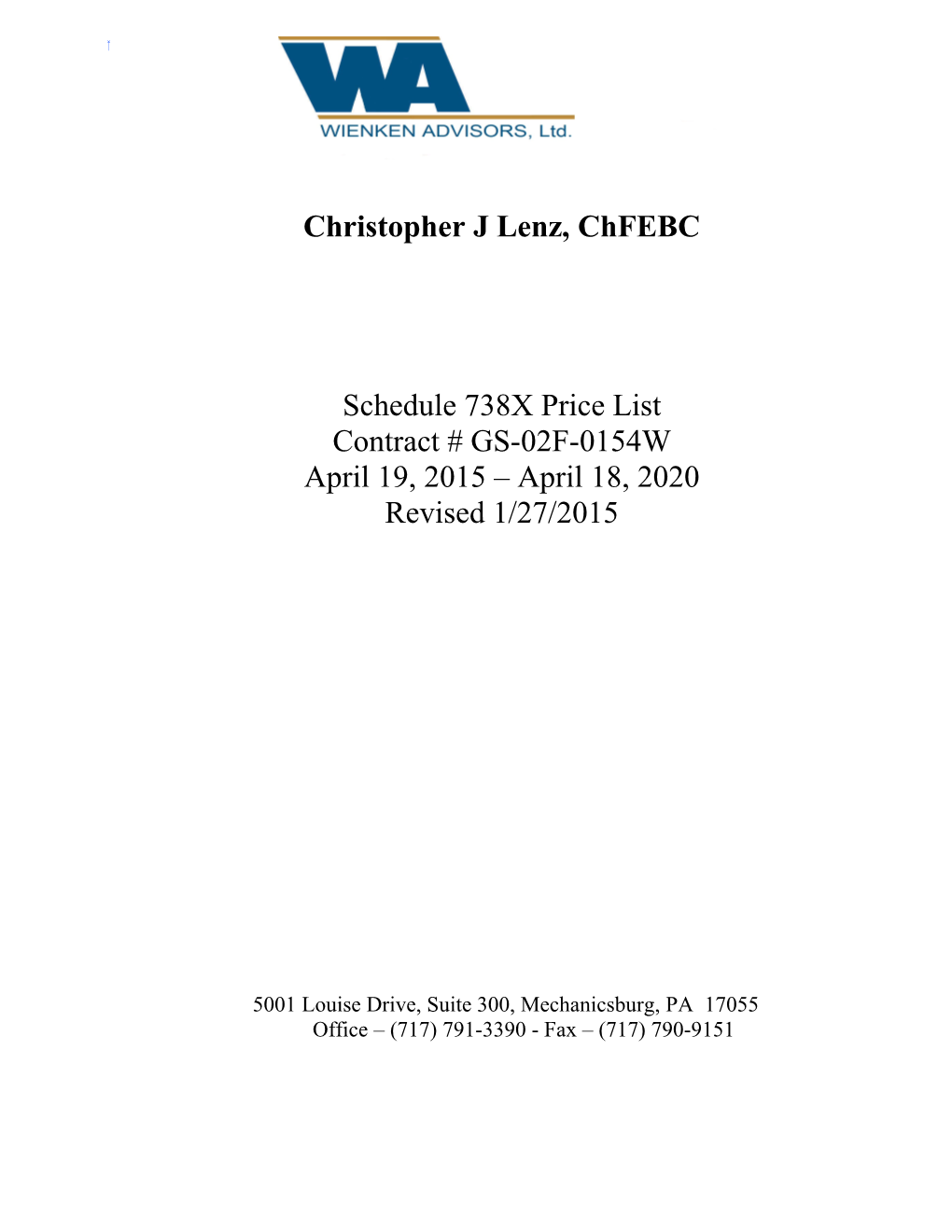 Christopher J Lenz, Chfebc