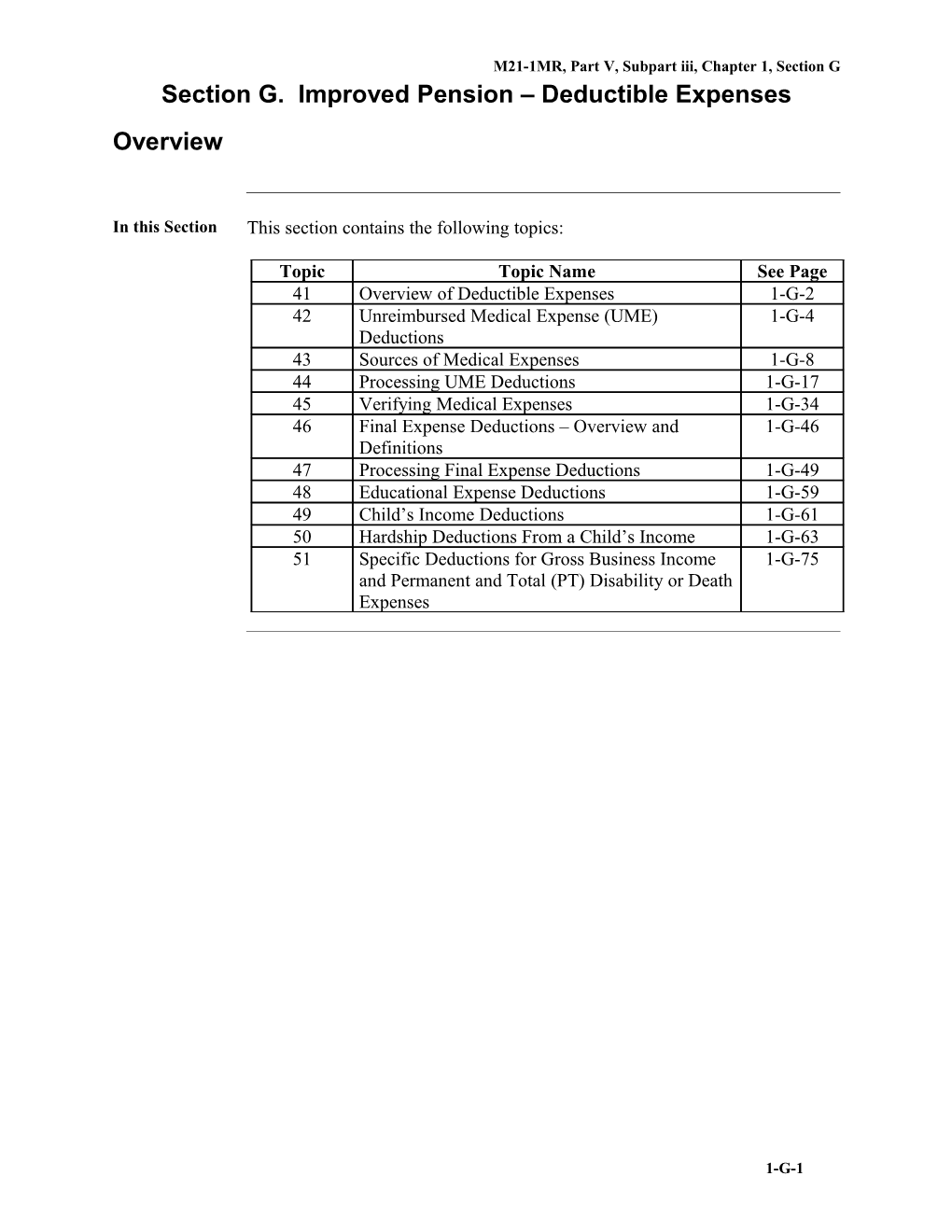 M21-1MR, V.Iii.1.G. Improved Pension Deductible Expenses