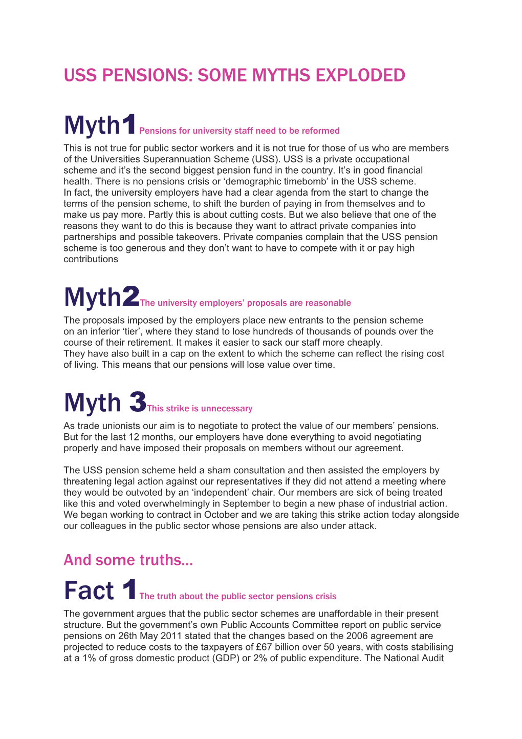 Uss Pensions: Some Myths Exploded