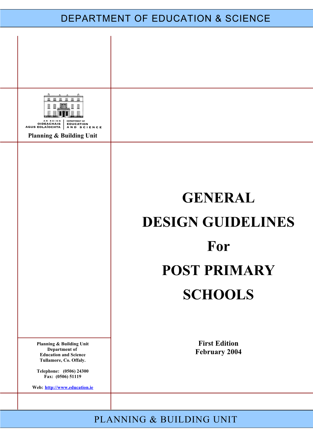 General Design Guidelines for Post Primary Schools