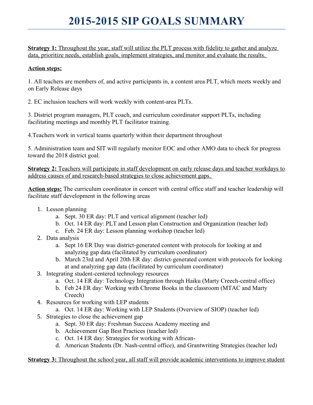 2. EC Inclusion Teachers Will Work Weekly with Content-Area Plts