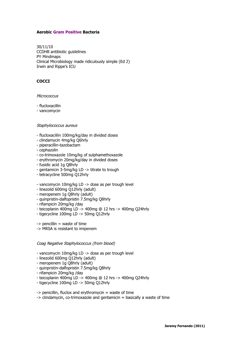 Aerobic Gram Positive Bacteria