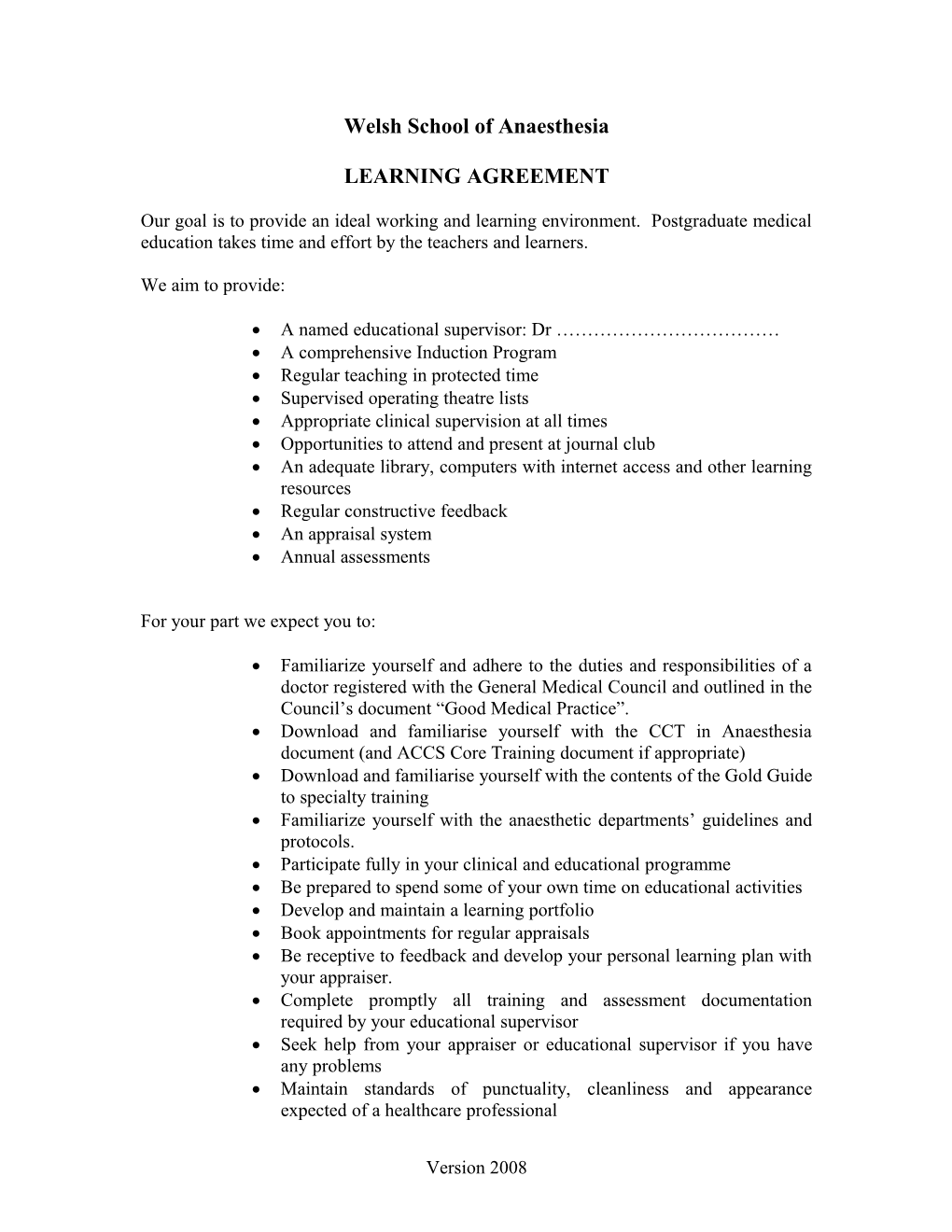 Welsh School of Anaesthesia