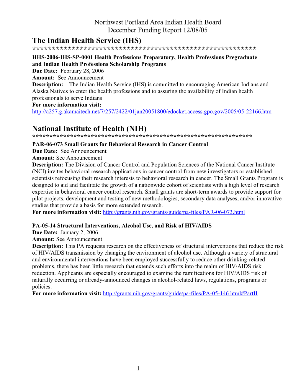 Title: Rural Health Care Services Outreach Grant Program HRSA 04-001