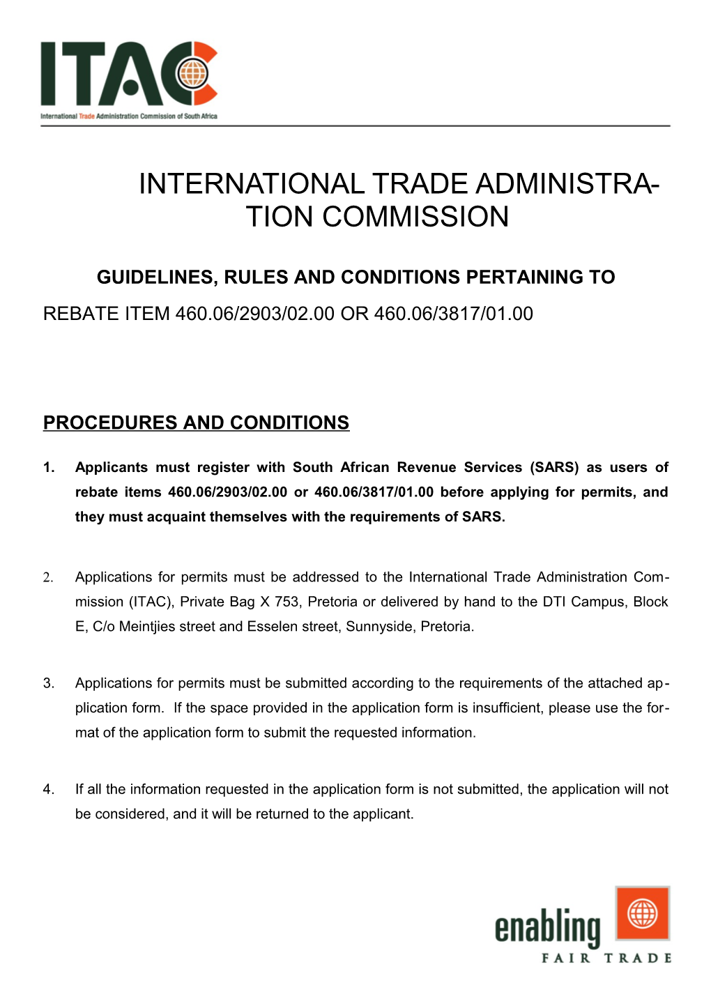 International Trade Administration Commission