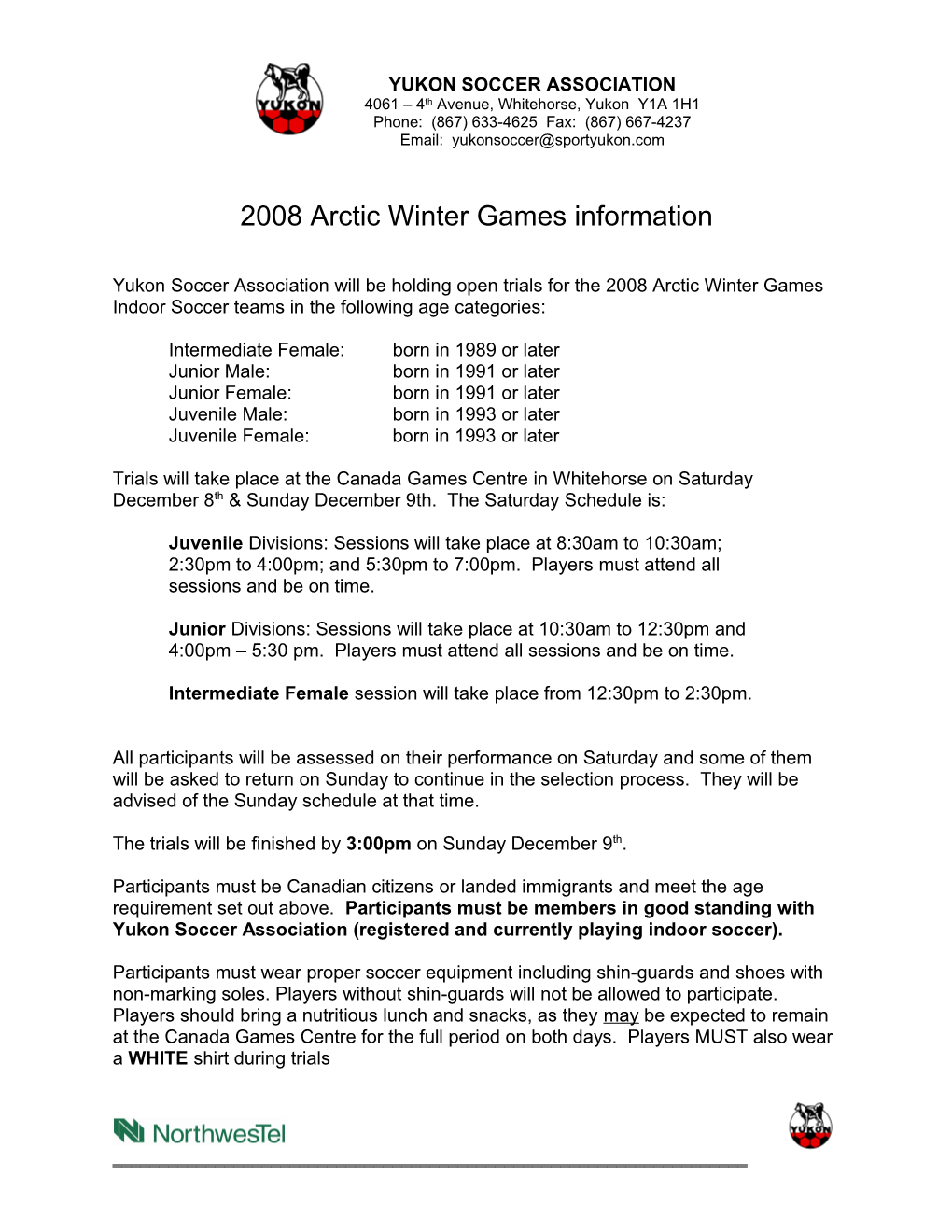 2008 Arctic Winter Games Information