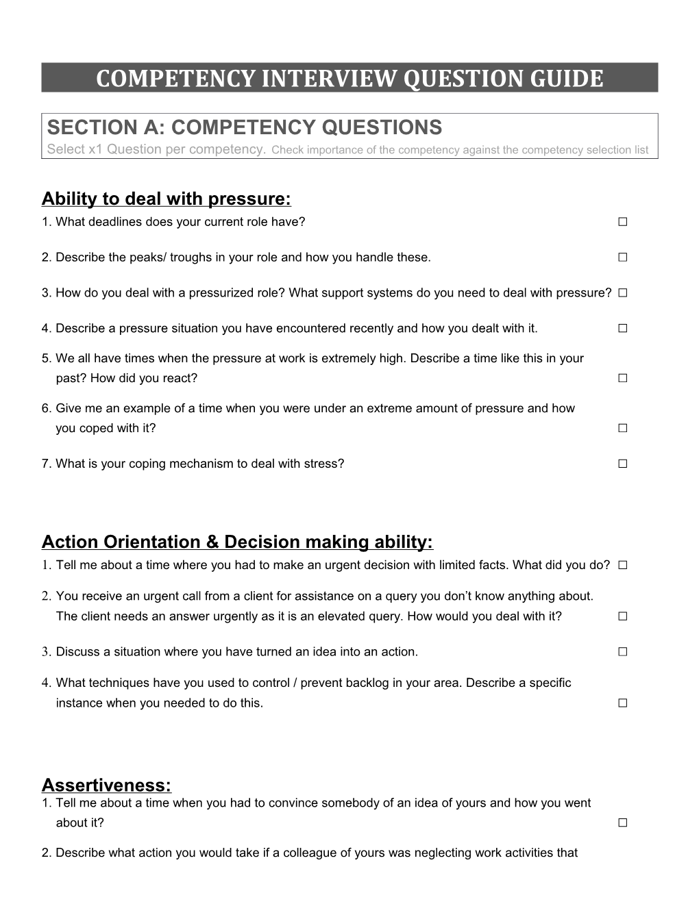 HR Interview Guidelines