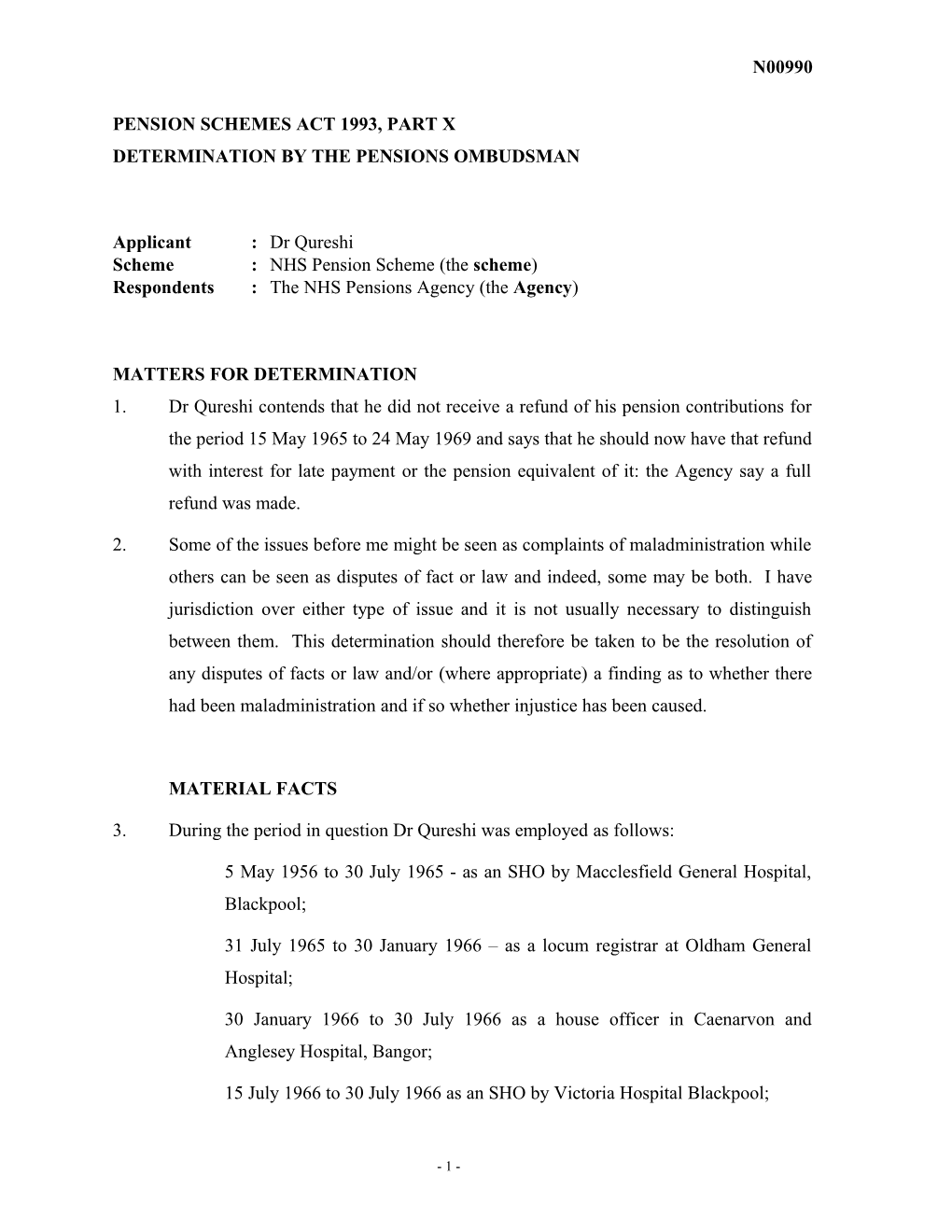 Pension Schemes Act 1993, Part X s27