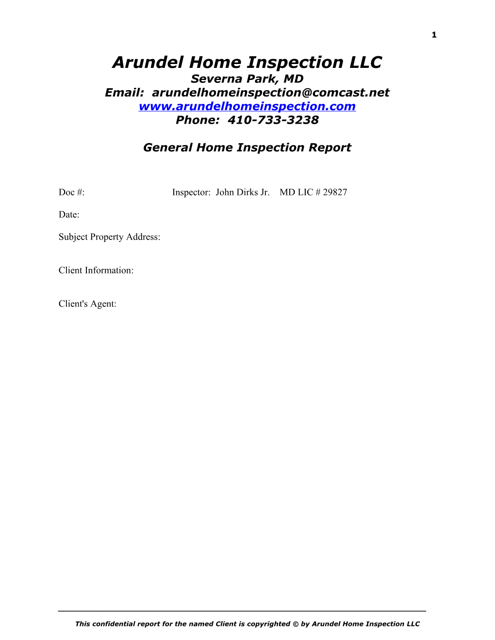 Arundel Home Inspection LLC