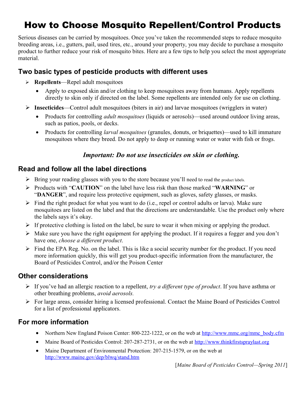 Guide to Purchasing Mosquito Control Products