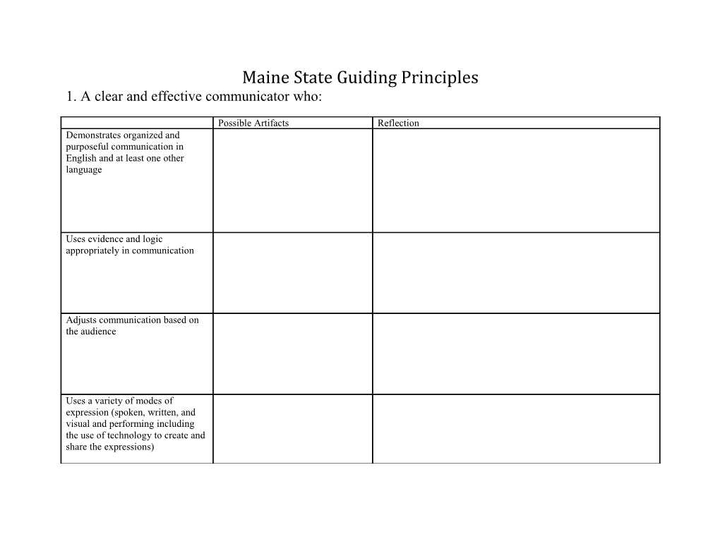 Maine State Guiding Principles