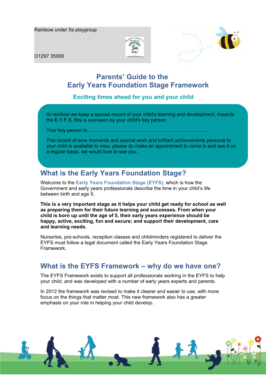 Parents Guide to the Early Years Foundation Stage Framework