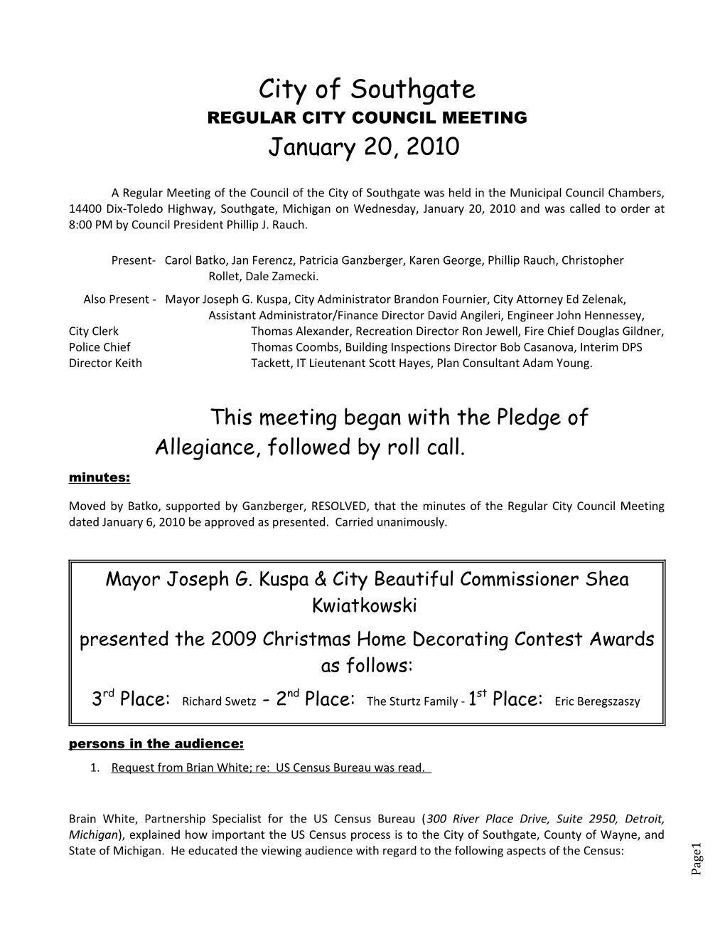Regular City Council Meeting s9