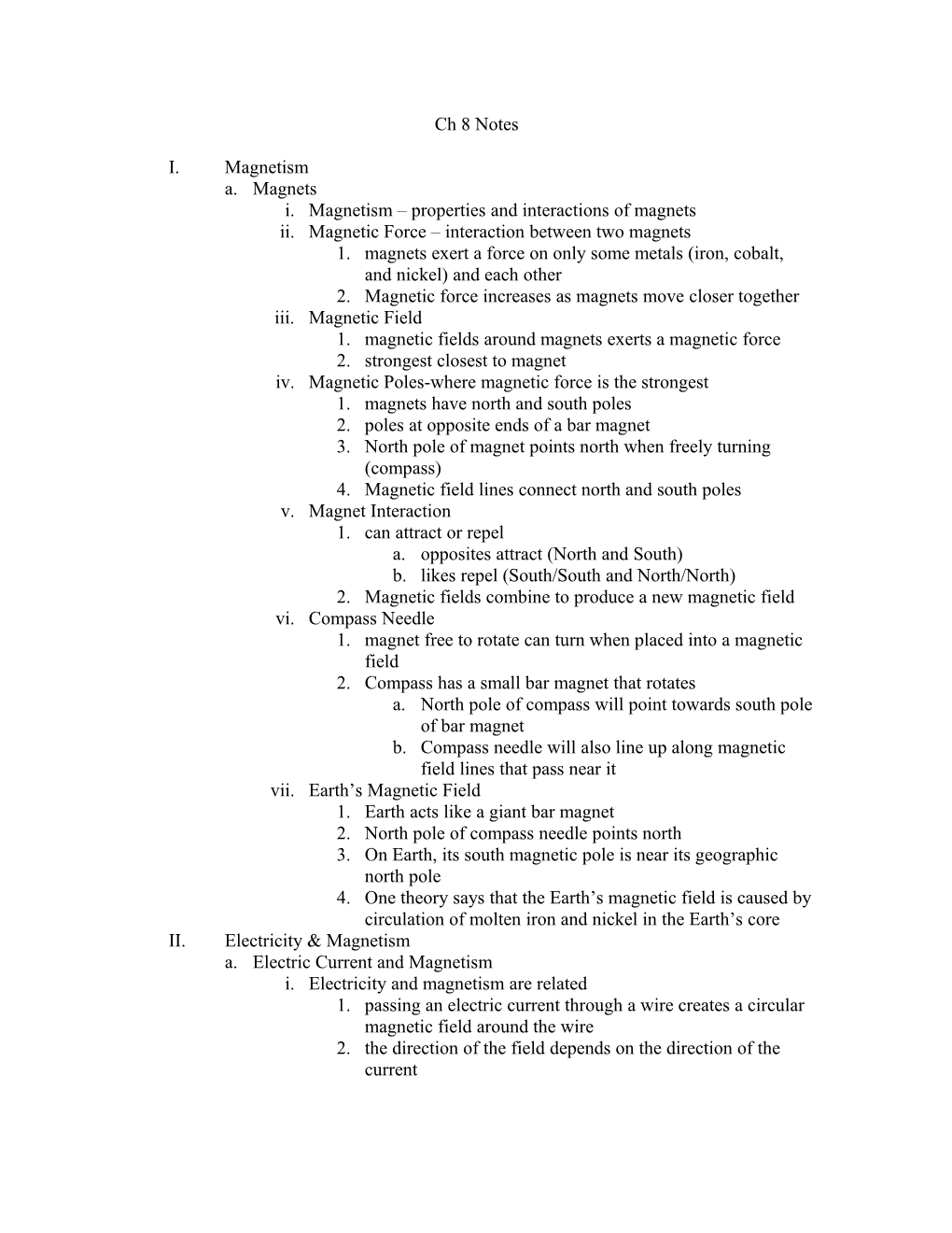 Magnetism Properties and Interactions of Magnets